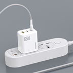 Dudao A29C 65W GaN sieninis įkroviklis + USB-C laidas - baltas -- Cell phone chargers