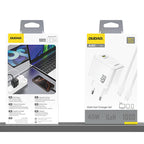 Dudao A28C 45W GaN sieninis įkroviklis + USB-C laidas - baltas