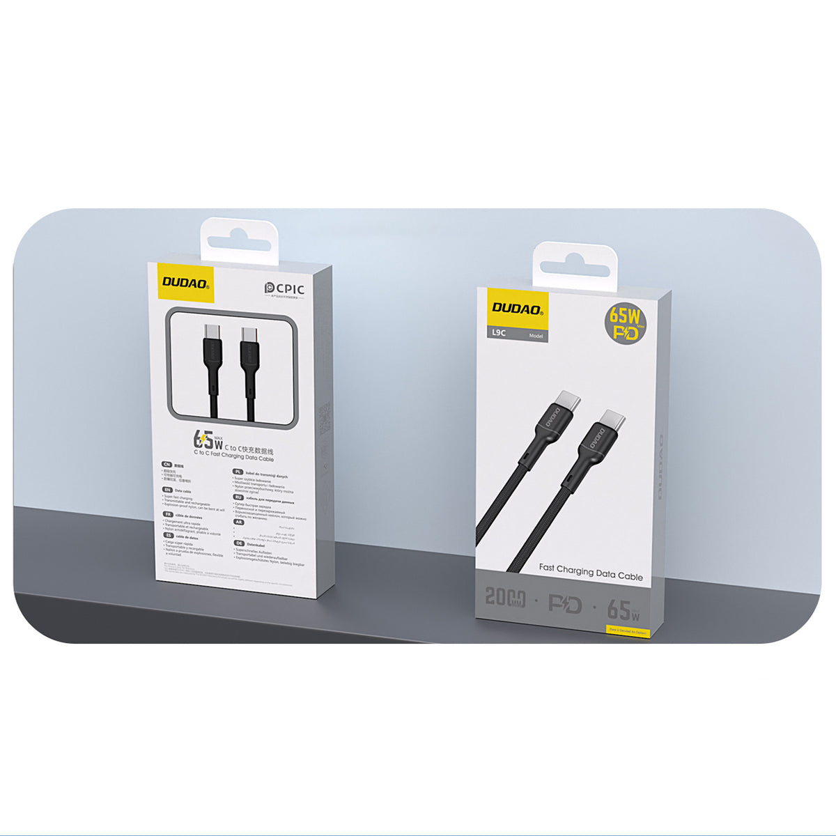 Dudao Laidas L9C 65W USB-C - USB-C 2m - juodas
