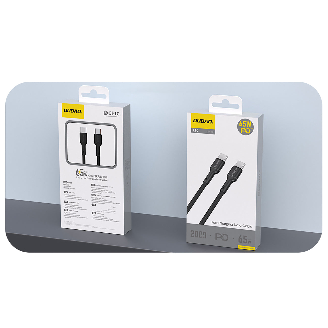 Dudao Laidas L9C 65W USB-C - USB-C 2m - juodas
