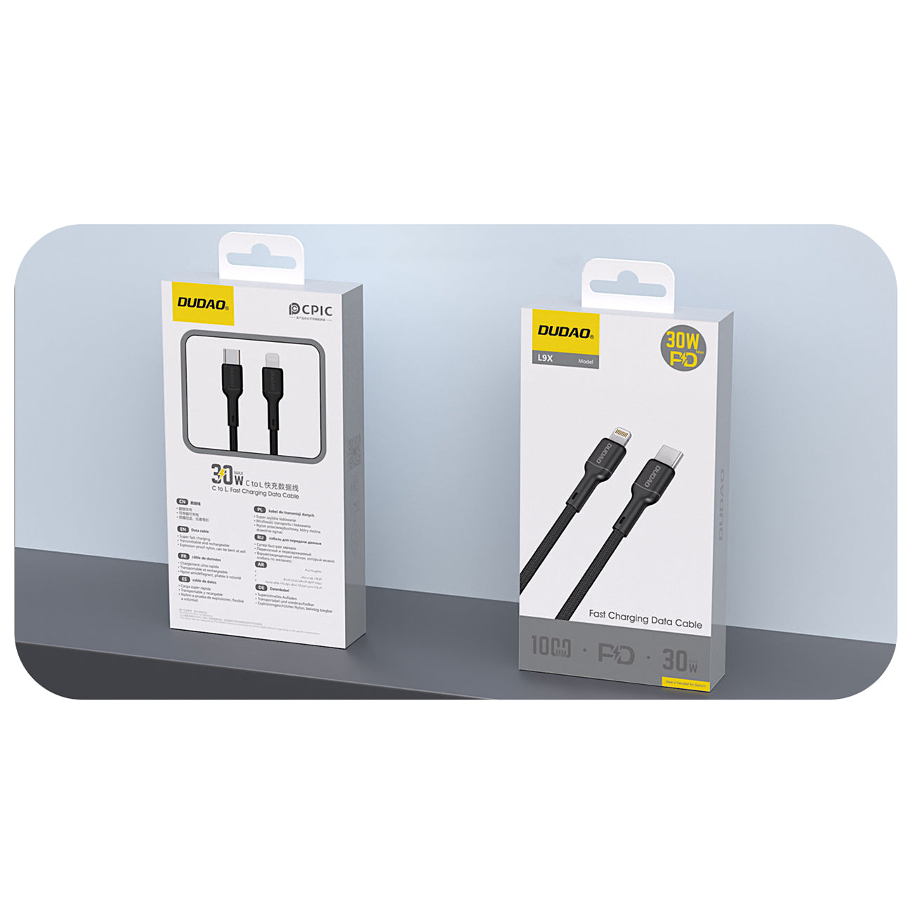 Dudao Laidas L9X 30W USB-C - Lightning 2m - juodas -- Cell phone cables