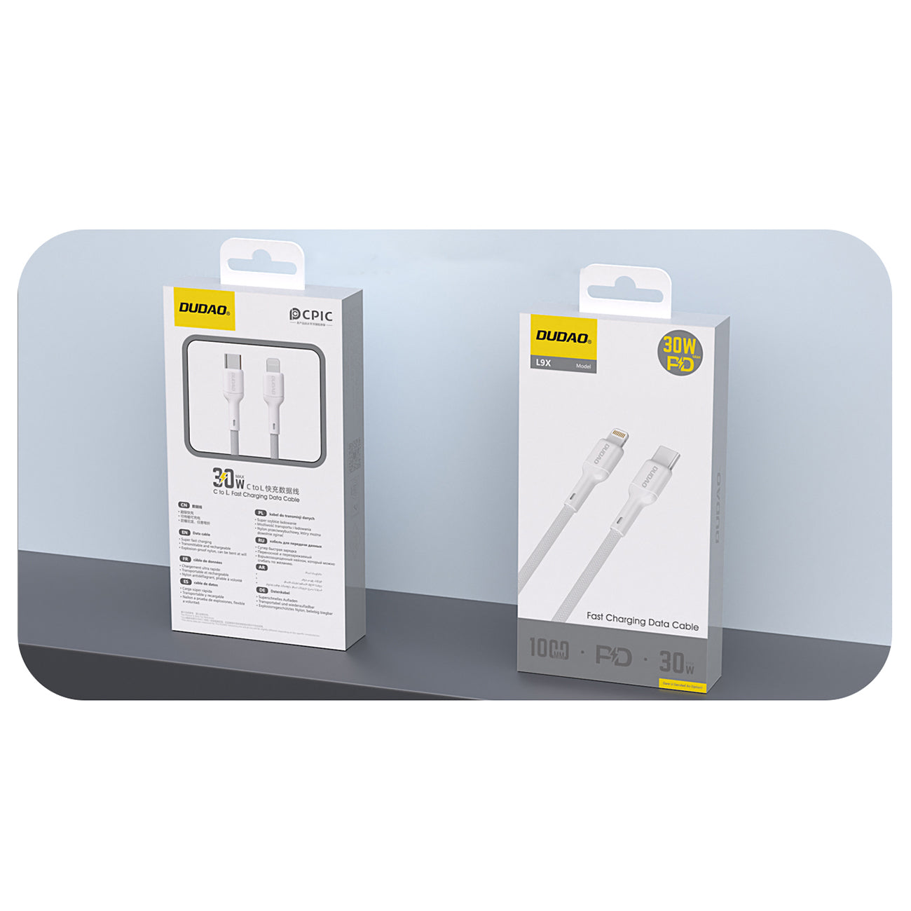 Dudao Laidas L9X 30W USB-C - Lightning 2m - baltas -- Cell phone cables