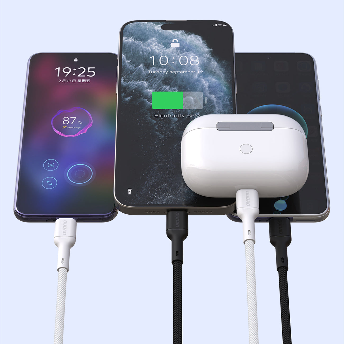 Dudao Laidas L9X 30W USB-C - Lightning 2m - baltas -- Cell phone cables