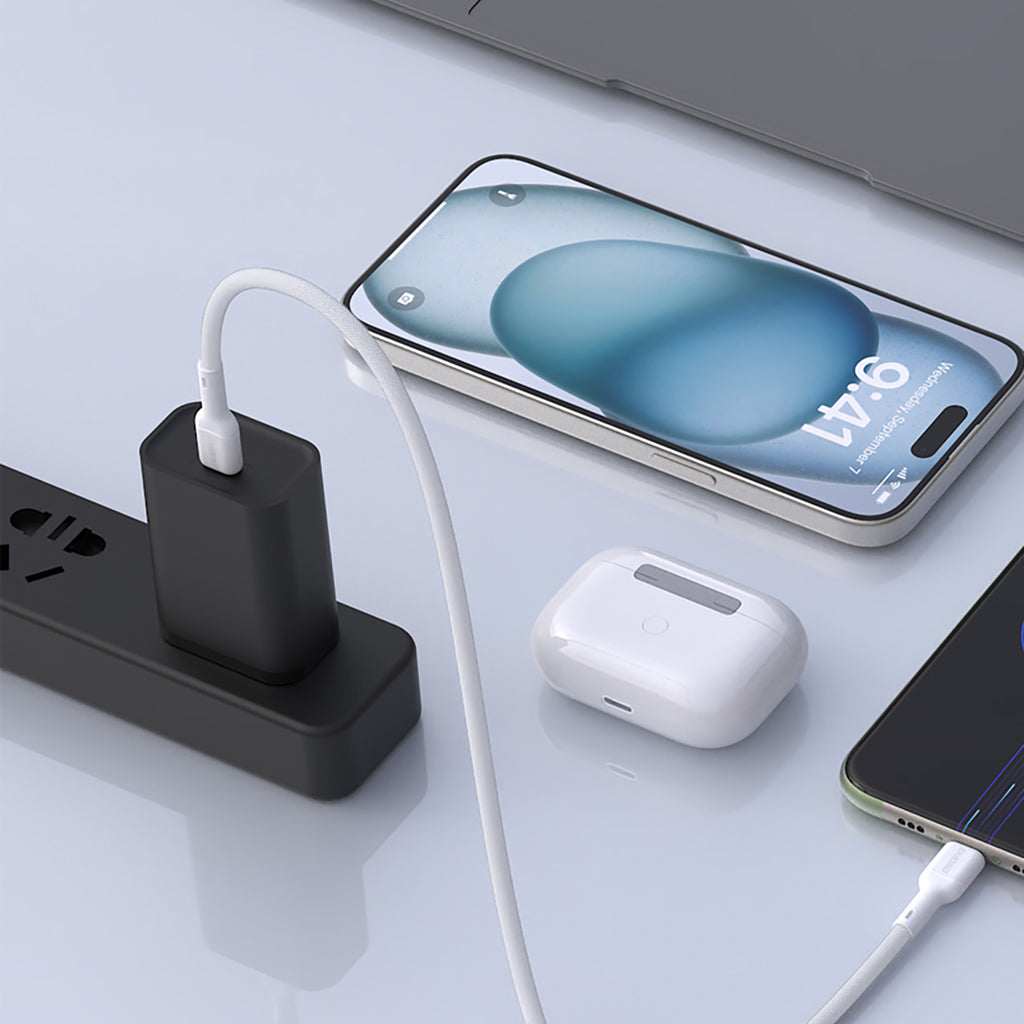 Dudao Laidas L9X 30W USB-C - Lightning 2m - baltas -- Cell phone cables