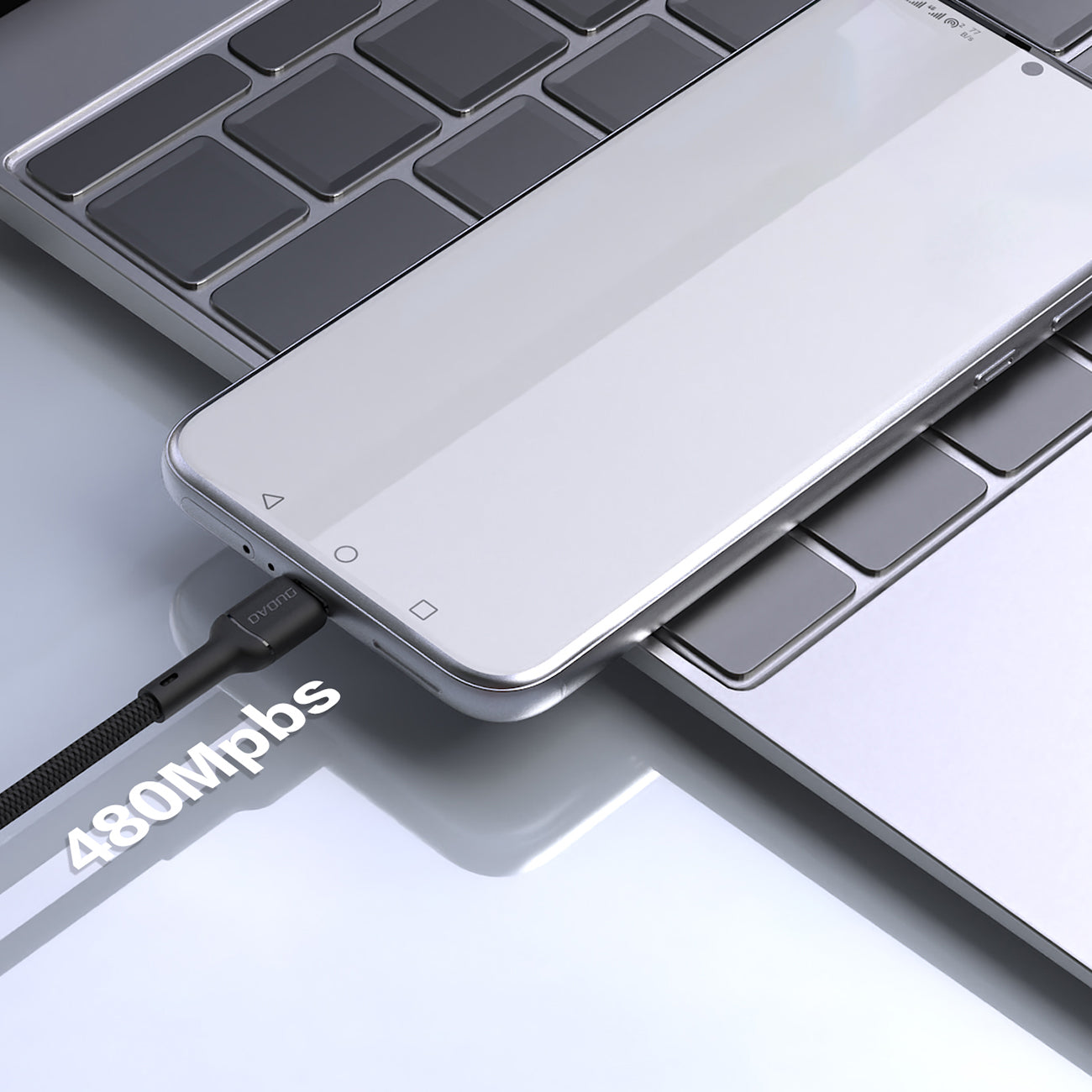 Dudao Laidas L9T 5A USB-A - USB-C 1m - juodas