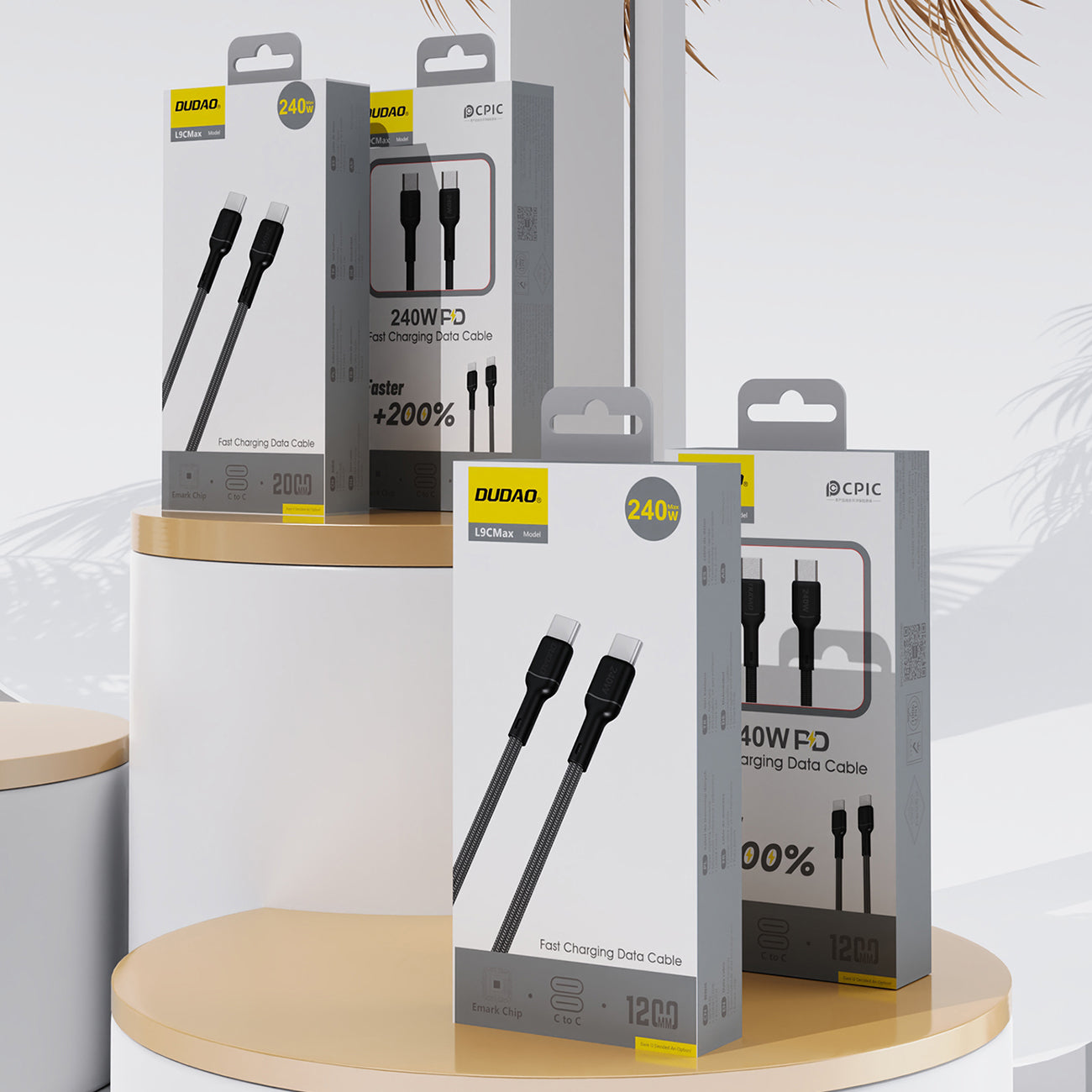 Dudao Laidas L9C Max 240W PD USB-C - USB-C 1.2m - juodas