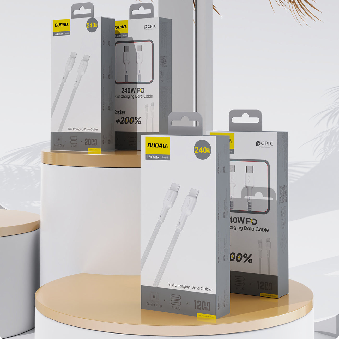 Dudao Laidas L9C Max 240W PD USB-C - USB-C 2m - baltas