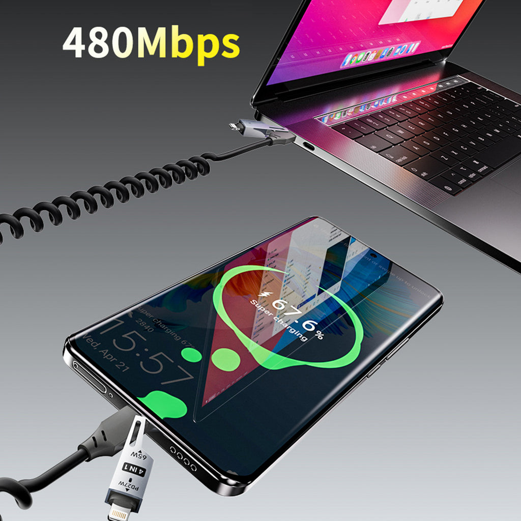 Dudao Laidas L20 Pro 4-in-1 USB-A / USB-C - Lightning / USB-C - juodas