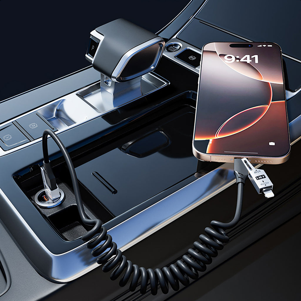 Dudao Laidas L20 Pro 4-in-1 USB-A / USB-C - Lightning / USB-C - juodas