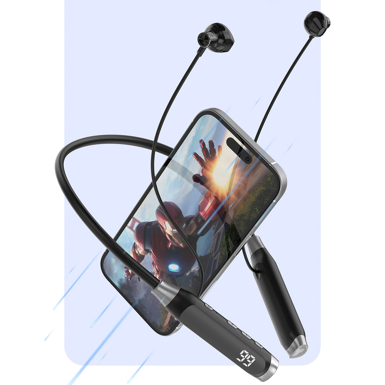 Dudao U5 Max Bluetooth kaklo belaidės ausinės – juodos