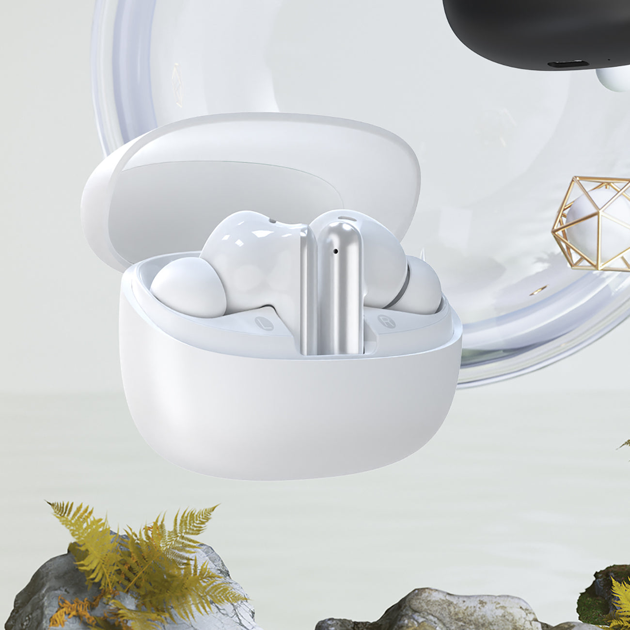 Dudao U21 TWS ANC ENC bluetooth wireless headphones - balta -- Headphones