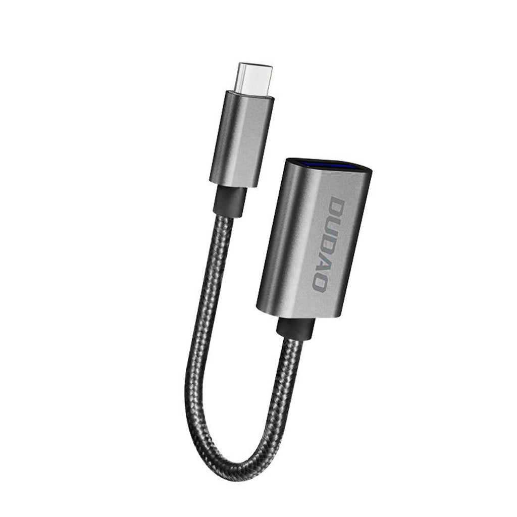 Dudao L15T OTG adapteris USB-C – USB-A – pilka -- USB Adapters