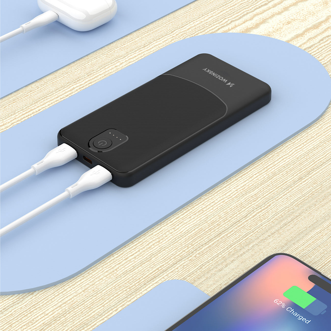 Wozinsky Išorinė baterija Wpower WPBBK-2 10000mAh - juodas