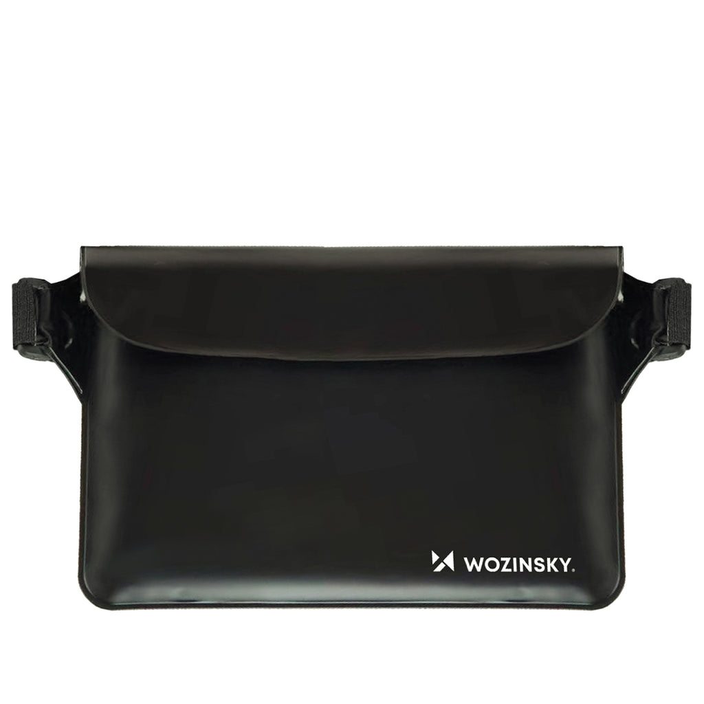 Wozinsky WWS-01 nepromadžiuojantis PVC juosmeninis krepšelis – juodas -- Bicycle Bags