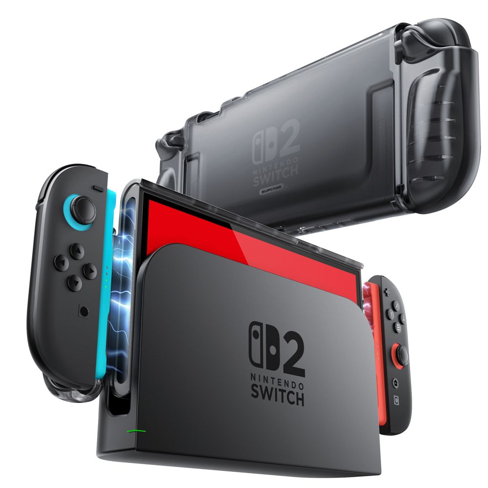 Supcase Crystal dėklas Nintendo Switch 2 – skaidrus juodas -- Cell phone cases and covers
