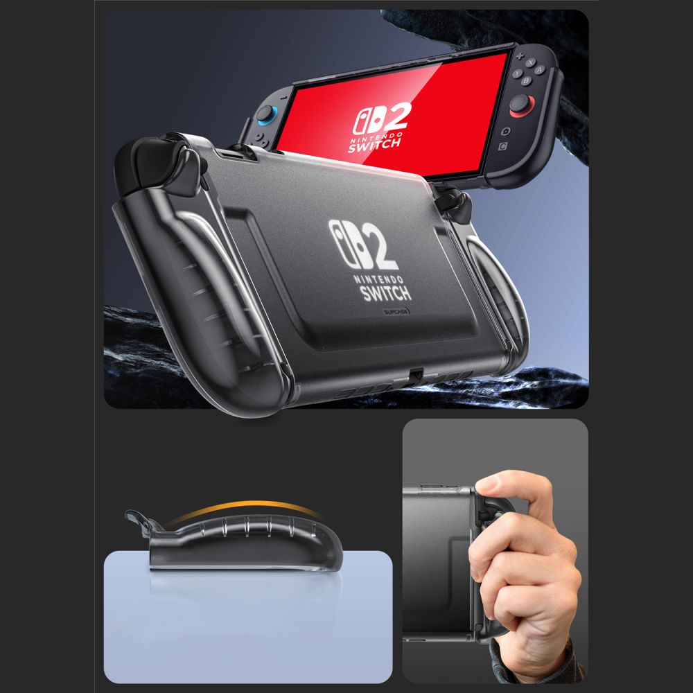 Supcase Crystal dėklas Nintendo Switch 2 – skaidrus juodas -- Cell phone cases and covers