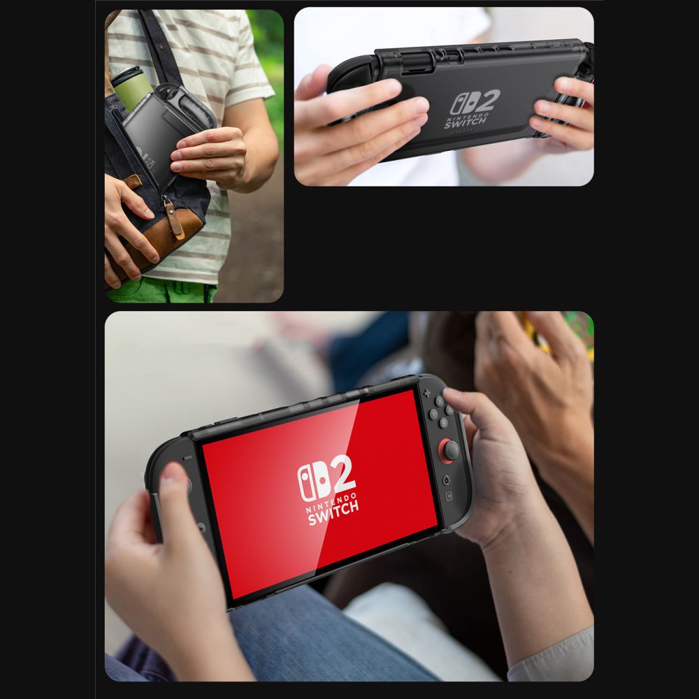 Supcase Crystal dėklas Nintendo Switch 2 – skaidrus juodas -- Cell phone cases and covers