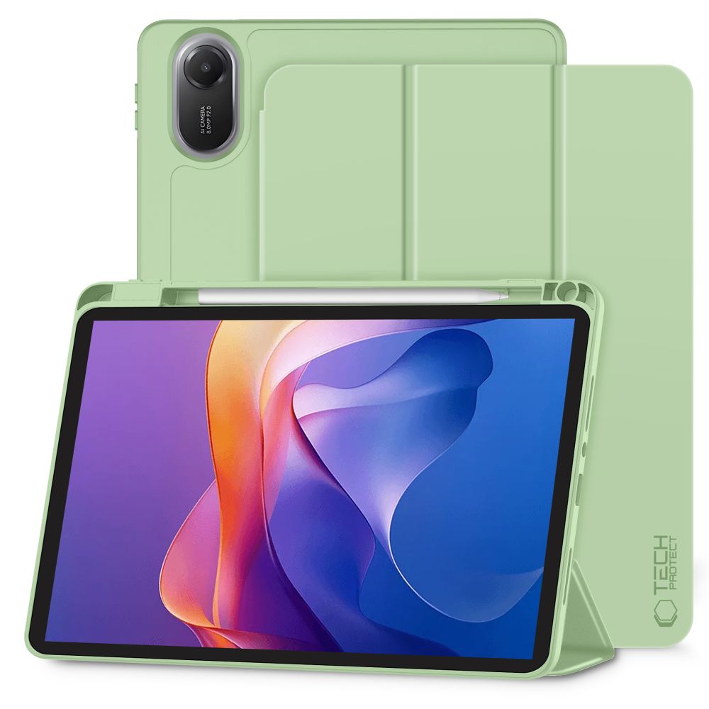 Tech‑Protect SmartCase Pen dėklas Xiaomi Redmi Pad 2 – žalias -- Xiaomi Redmi Pad 2