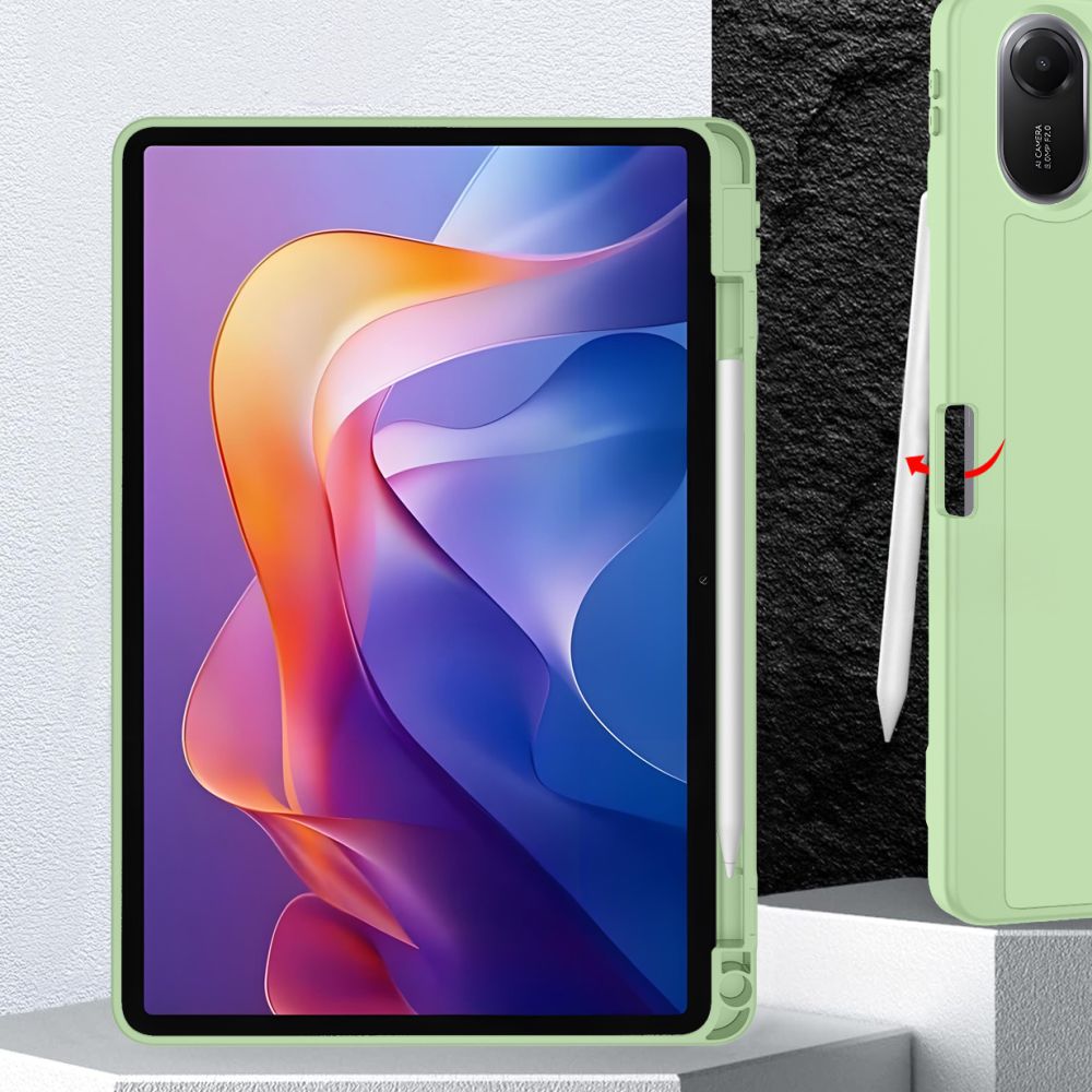 Tech‑Protect SmartCase Pen dėklas Xiaomi Redmi Pad 2 – žalias -- Xiaomi Redmi Pad 2