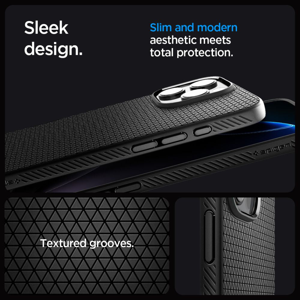 Spigen Liquid Air „T“ MagSafe dėklas iPhone 16 Pro – juodas