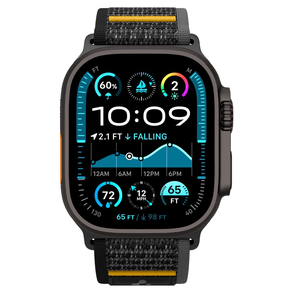 Spigen Athlex oro dirželis, skirtas Apple Watch 44/45/46/49 mm – juodas