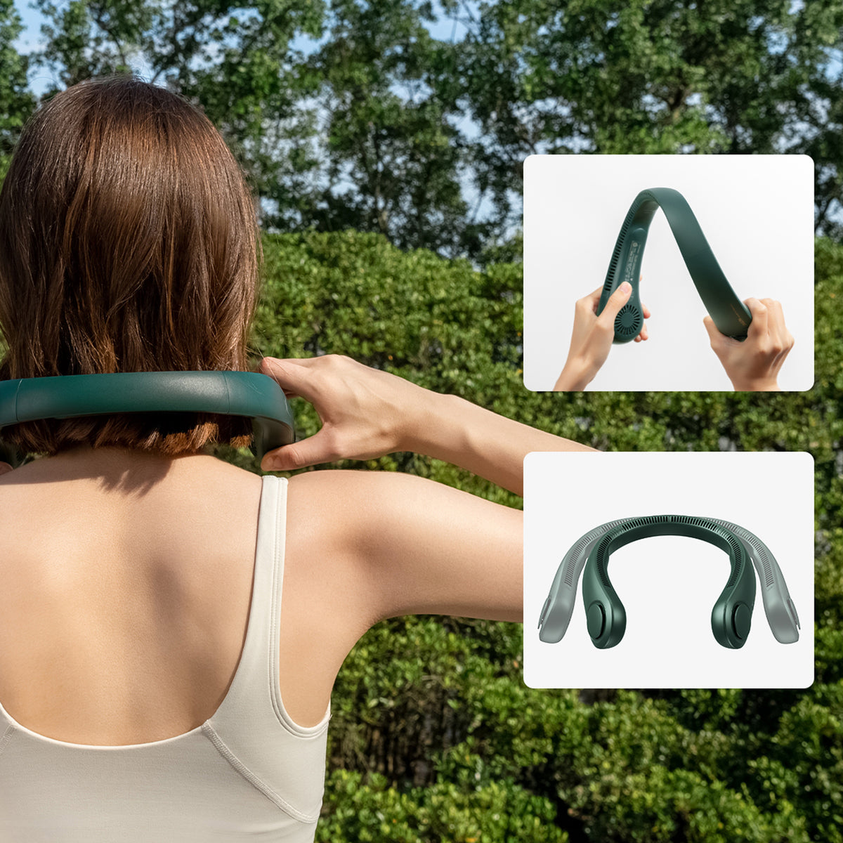 Jisulife Neck Fan Life3 nešiojamasis USB kaklo ventiliatorius - žalias -- Uncategorized