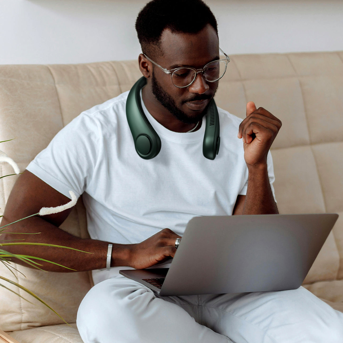 Jisulife Neck Fan Life3 nešiojamasis USB kaklo ventiliatorius - žalias -- Uncategorized
