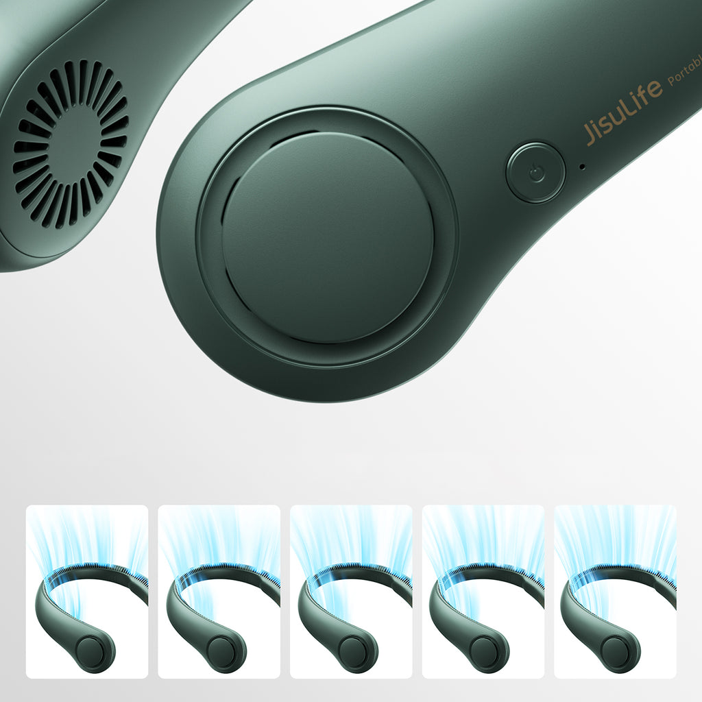 Jisulife Neck Fan Life3 nešiojamasis USB kaklo ventiliatorius - žalias -- Uncategorized
