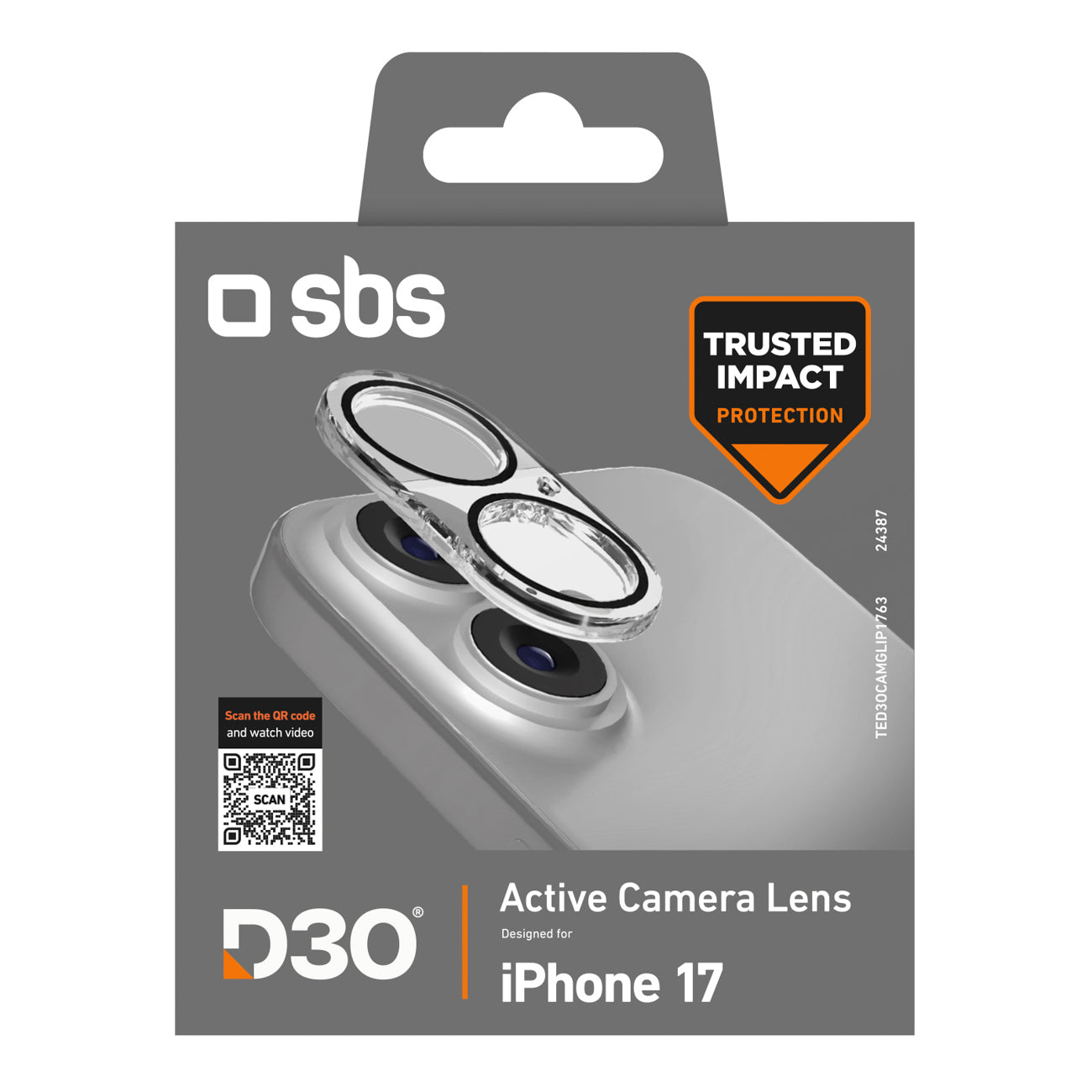 SBS D3O kameros stiklas iPhone 17