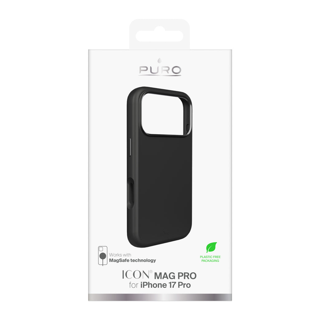 Puro Icon Mag Pro Liquid Silicone Case, skirtas iPhone 17 Pro, MagSafe Suderinamas, su fotoaparato apsauga ir aliuminio...