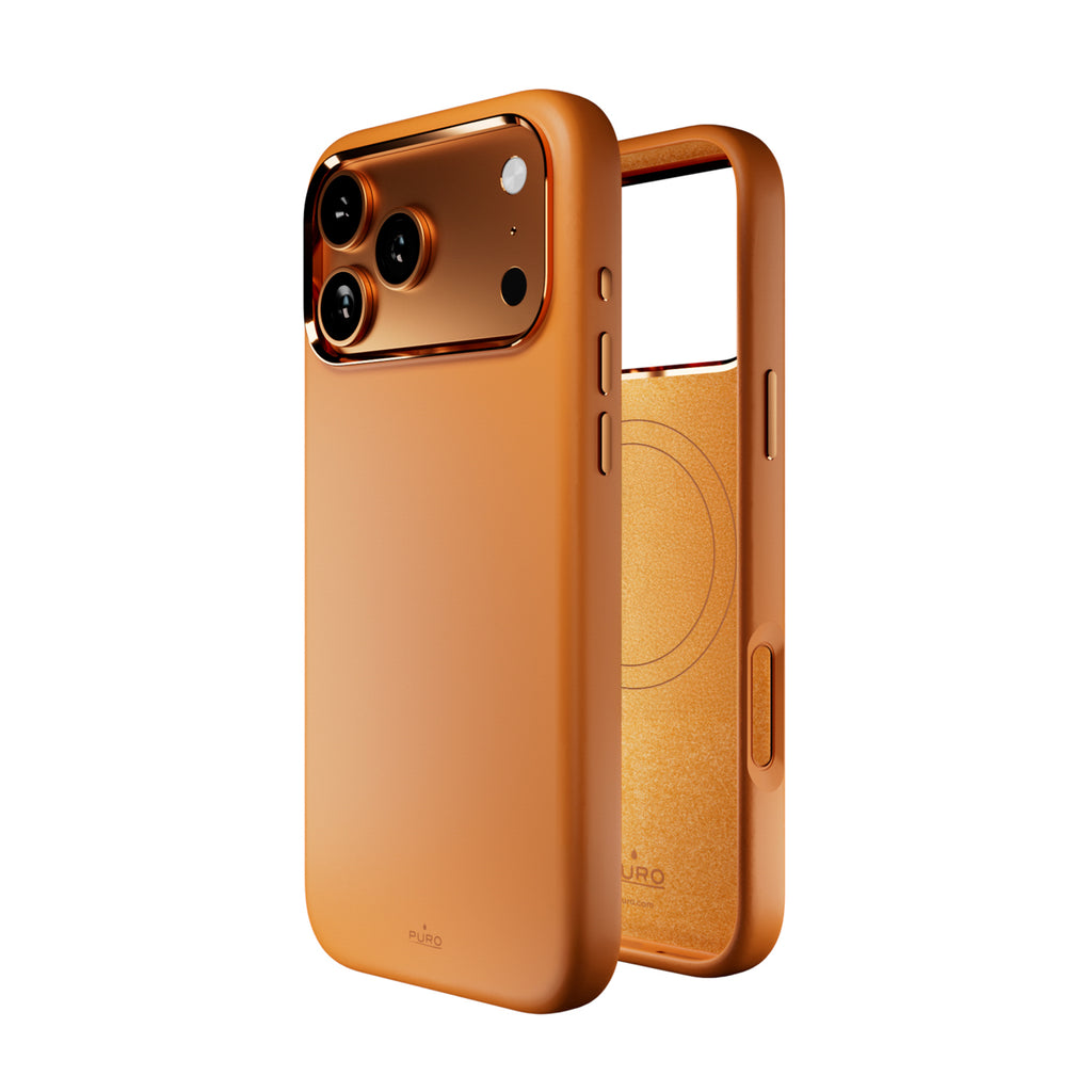Puro Icon Mag Pro Liquid Silicone Case, skirtas iPhone 17 Pro, MagSafe Suderinamas, su fotoaparato apsauga ir aliuminio...