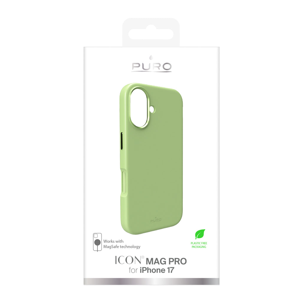 Puro Icon Mag Pro skystas silikono dėklas dėl iPhone 17, suderinamas su MagSafe, su fotoaparato apsauga ir aliuminio...
