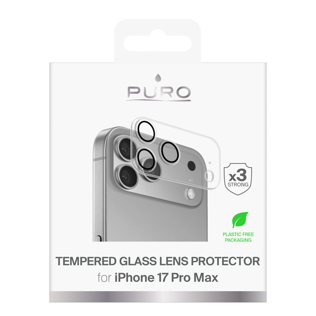 Puro Standartinis fotoaparato grūdintas stiklas, skirtas iPhone 17 Pro Max for Camera Island and Lenses -- Cell phone...