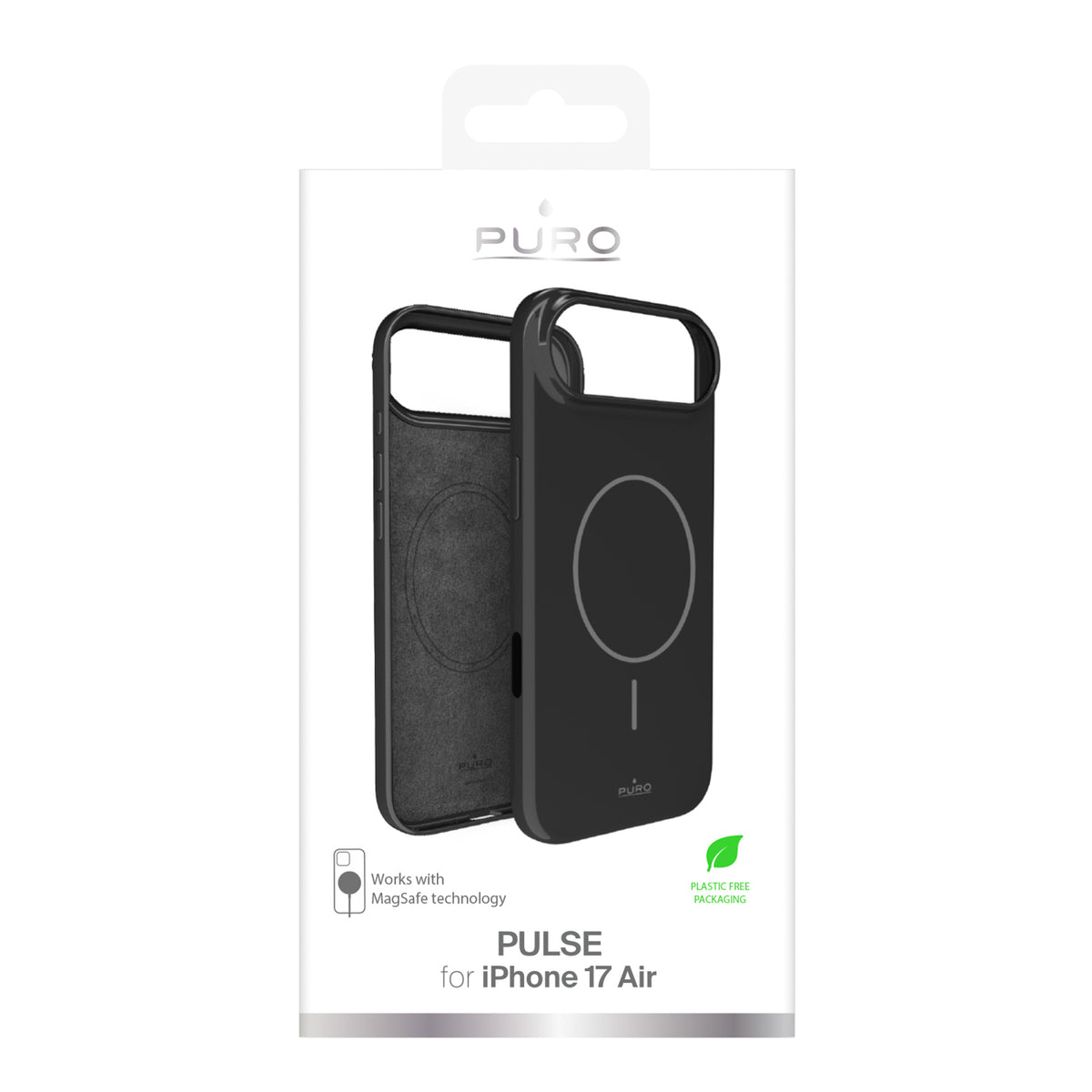 Puro Pulse MagSafe dėklas iPhone 17 Air – juodas