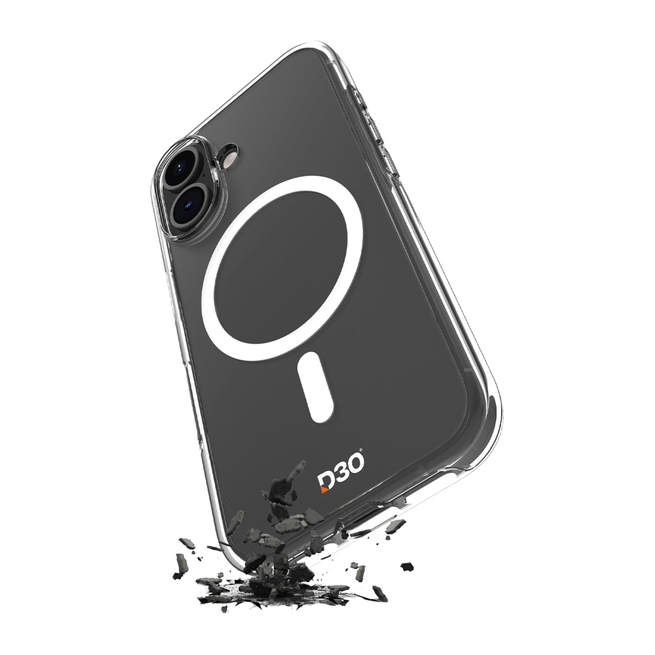 Puro Impact Clear D3O MagSafe dėklas iPhone 17 – skaidrus