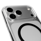 Puro Lite Mag TPU+PC dėklas, suderinamas su MagSafe, skirtas iPhone 17 Pro Max - Transparent with Black Ring
