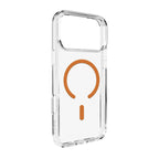 Puro Lite Mag TPU+PC Dėklas, suderinamas su MagSafe, skirtas iPhone 17 Pro Max - skaidrus su oranžiniu žiedu -- iPhone 17...