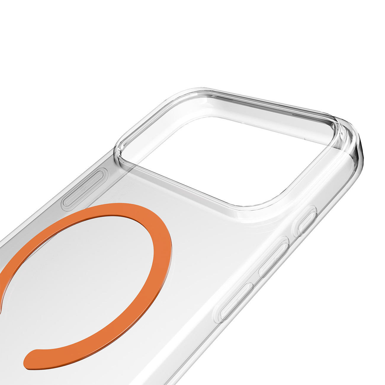 Puro Lite Mag TPU+PC Dėklas, suderinamas su MagSafe, skirtas iPhone 17 Pro Max - skaidrus su oranžiniu žiedu -- iPhone 17...