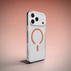 Puro Lite Mag TPU+PC Dėklas, suderinamas su MagSafe, skirtas iPhone 17 Pro Max - skaidrus su oranžiniu žiedu -- iPhone 17...