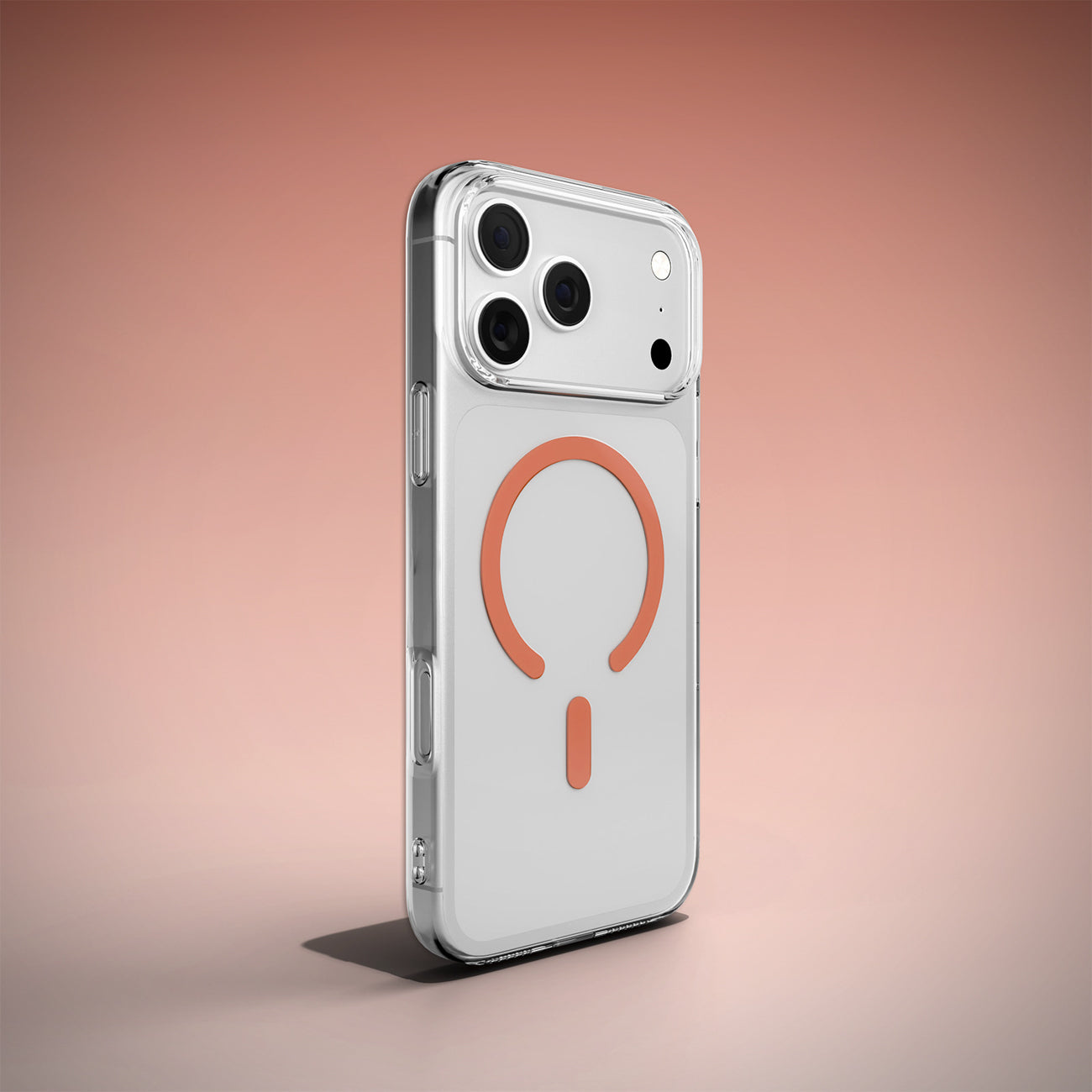 Puro Lite Mag TPU+PC Dėklas, suderinamas su MagSafe, skirtas iPhone 17 Pro Max - skaidrus su oranžiniu žiedu -- iPhone 17...
