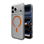 Puro Lite Mag TPU+PC Dėklas, suderinamas su MagSafe, skirtas iPhone 17 Pro Max - skaidrus su oranžiniu žiedu -- iPhone 17...