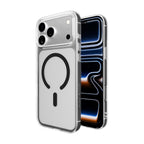 Puro Lite Mag TPU+PC dėklas, suderinamas su MagSafe, skirtas iPhone 17 Pro - Transparent with Black Ring