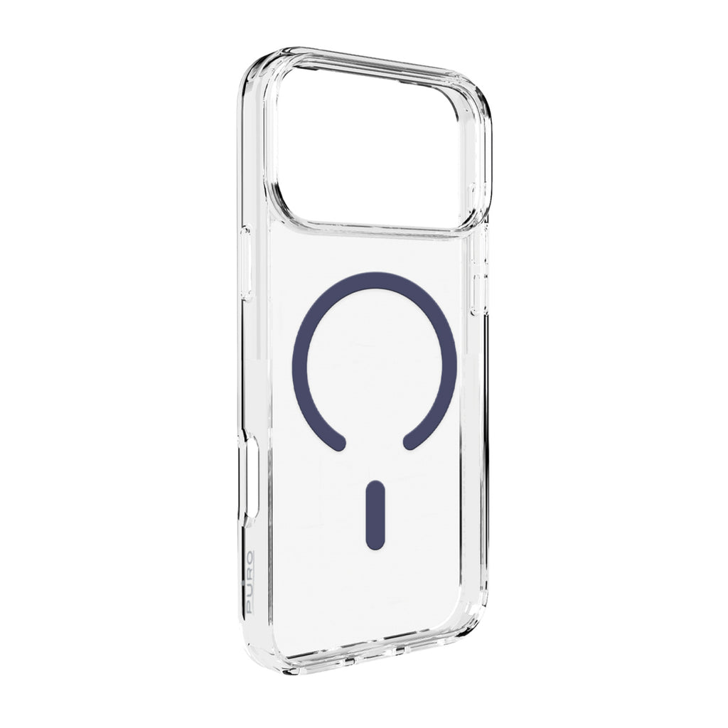 Puro Lite Mag TPU+PC Dėklas su MagSafe palaikymu iPhone 17 Pro - Skaidrus su mėlynu žiedu -- iPhone 17 Pro