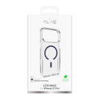 Puro Lite Mag TPU+PC Dėklas su MagSafe palaikymu iPhone 17 Pro - Skaidrus su mėlynu žiedu -- iPhone 17 Pro