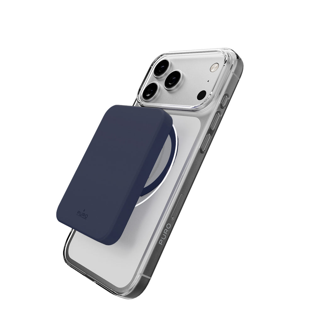 Puro Lite Mag TPU+PC Dėklas su MagSafe palaikymu iPhone 17 Pro - Skaidrus su mėlynu žiedu -- iPhone 17 Pro