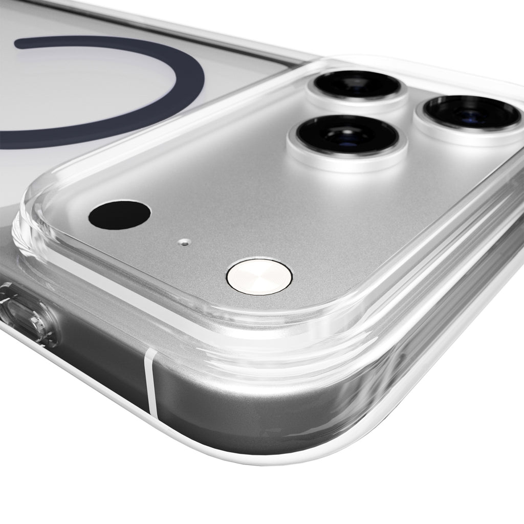 Puro Lite Mag TPU+PC Dėklas su MagSafe palaikymu iPhone 17 Pro - Skaidrus su mėlynu žiedu -- iPhone 17 Pro