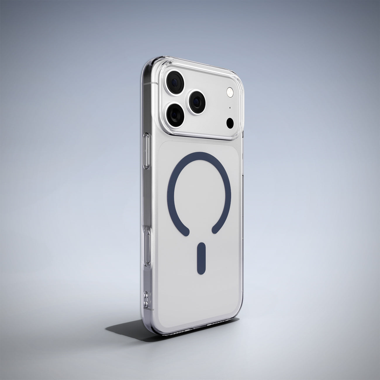 Puro Lite Mag TPU+PC Dėklas su MagSafe palaikymu iPhone 17 Pro - Skaidrus su mėlynu žiedu -- iPhone 17 Pro