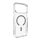 Puro Lite Mag TPU+PC dėklas, suderinamas su MagSafe, skirtas iPhone 17 Pro - Transparent with Gray Ring