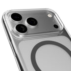 Puro Lite Mag TPU+PC dėklas, suderinamas su MagSafe, skirtas iPhone 17 Pro - Transparent with Gray Ring