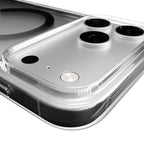Puro Lite Mag TPU+PC dėklas, suderinamas su MagSafe, skirtas iPhone 17 Pro - Transparent with Gray Ring